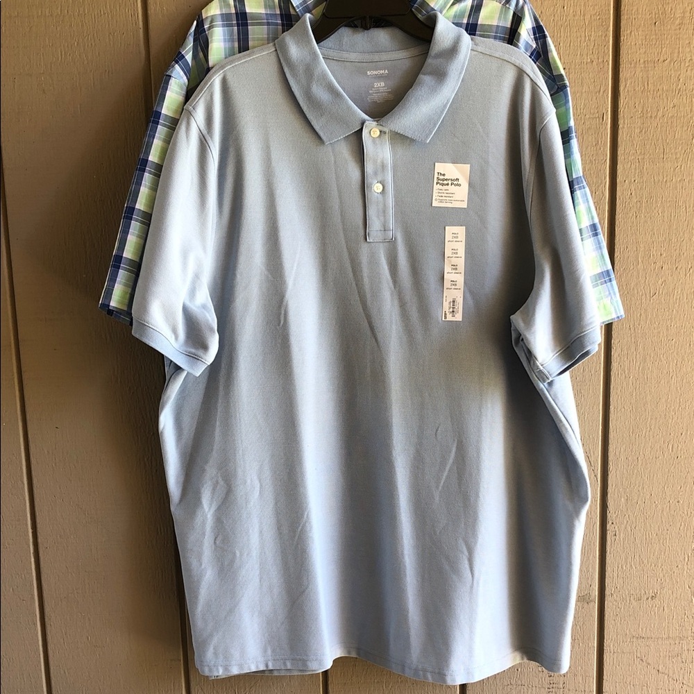 Sonoma Men's Pale Blue Polo Shirt